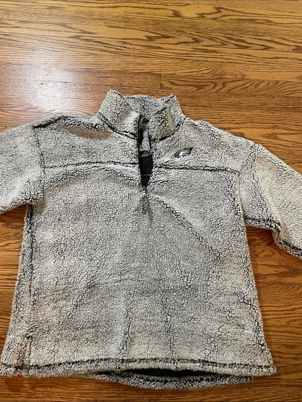 Philadelphia Eagles Women's Cream Sherpa Half-Zip Pullover with Black Trim